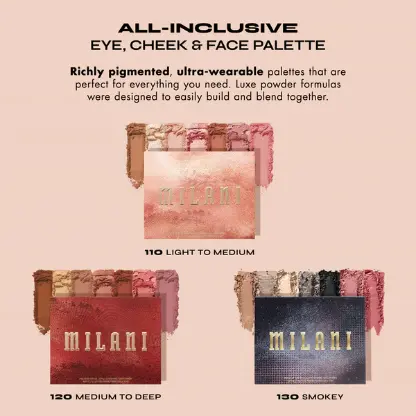 Milani All-Inclusive Eye, Cheek & Face Palette 110 Light To Medium - Image 4
