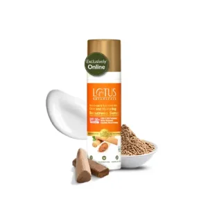 Lotus Botanicals Sandalwood & Hyaluronic Acid Glow and Hydrating Sunscreen Serum | SPF50+ | PA+++
