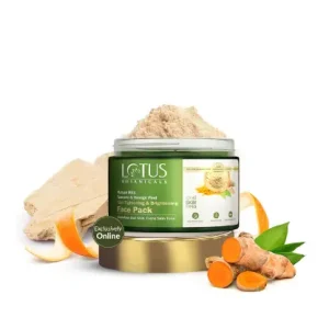 Lotus Botanicals Multani Mitti, Turmeric & Orange Peel Skin Tightening & Brightening Face Pack