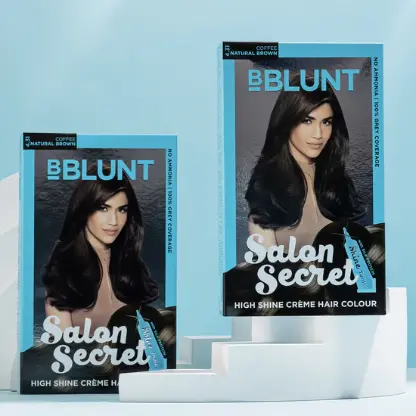 BBlunt Salon Secret High Shine Crème Hair Colour Coffee Natural Brown 100 g - Pack of 2