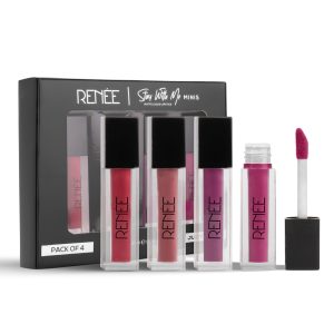 RENEE Stay With Me Minis Matte Liquid Lipsticks Combo of 4, 2ml each 
