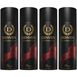 DENVER Sporting Club &Champ Deodorant Spray - For Men  (800 ml, Pack of 4)