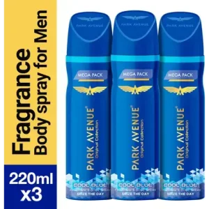 PARK AVENUE Original Collection Cool Blue Deodorant Spray - For Men  (660 ml, Pack of 3)
