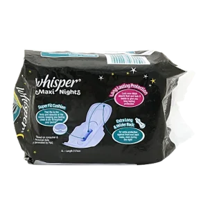 Whisper Sanitary Pads - Maxi Nights XL, with Wings Extra Heavy Flow, 7 pcs