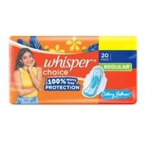 Whisper Choice Wings Sanitary Pads, 20 Count