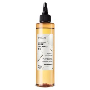 Brillare Pure Coconut Oil, Organic and Cold Pressed Hair Oil with Zero Chemicals, Rich in Vitamins & Amino Acids, Best for Dry & Flaky Skin