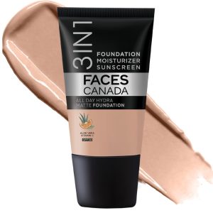 FACES CANADA All Day Hydra Matte Foundation - Mini | 3in1 Foundation + Moisturizer + SPF 30 | 24 HR Aloe Hydration & Vitamin C | 10HR Wear | Medium to High Buildable Coverage | Warm Natural (15 ml)