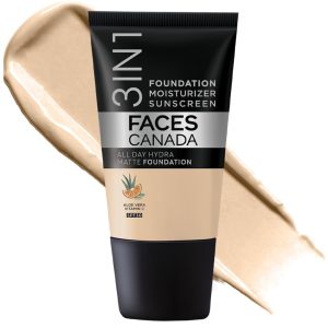 FACES CANADA All Day Hydra Matte Foundation - Mini | 3in1 Foundation + Moisturizer + SPF 30 | 24 HR Aloe Hydration & Vitamin C