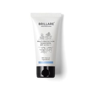 Brillare Multi-Protect Sunscreen SPF 40 PA+++, 100% Natural Sunscreen With Soy, Shea & Rapeseed, (50 GM)