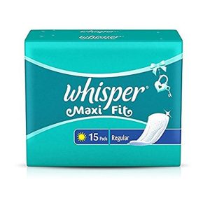 Whisper Maxi Nights Sanitary Pads for Women, Regular, 15 Napkins