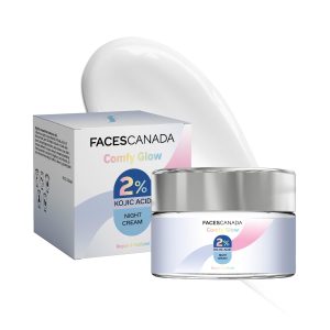 FACES CANADA 2% Kojic Acid Comfy Glow Night Cream with Niacinamide & Alpha Arbutin for Skin Brightening (25 gm)