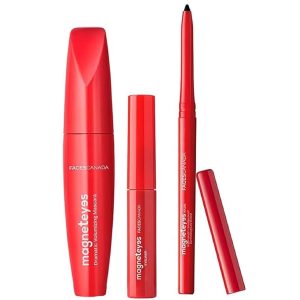 FACES CANADA Magneteyes Range Trio Pack - Black, 13.35 g | Kajal + Eyeliner + Mascara