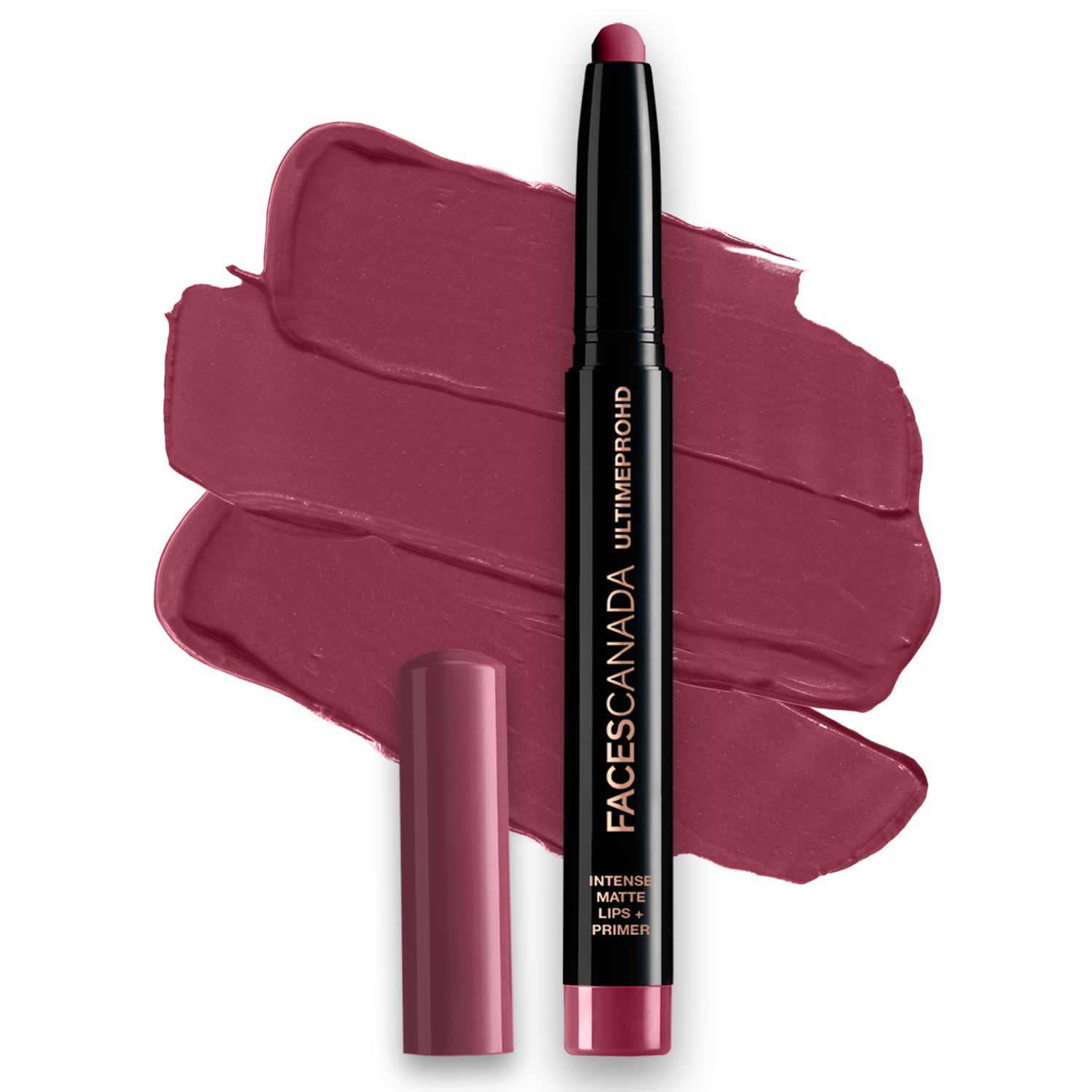 FACES CANADA Ultime Pro HD Intense Matte Lips + Primer - Wine Shot 26, 1.4g | 9HR Long Stay | Primer Infused For Flawless HD Matte Finish | Intense Color Lightweight Silky Smooth Cream Application