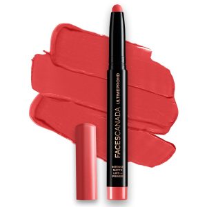 FACES CANADA Ultime Pro HD Intense Matte Lipstick + Primer - Scarlet (Red), 1.4g | 9HR Long Stay | Flawless HD Matte Finish | Intense Color | Lightweight | Smooth Glide | Primer Infused