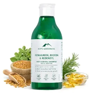 Alps Goodness Fenugreek, Biotin & Redensyl Anti Hairfall Shampoo for All Hair Types, 290 ml | Hair Strengthening Shampoo For Dry Damaged Hair | No Silicones, Sulphates & Parabens | Vegan
