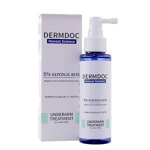 DermDoc 5% Glycolic Acid Underarm Brightening Spray Treatment (100 Ml)|Multipurpose Exfoliating Toner For Dark Spots On Face & Body|Helps With Dark Neck & Knees,Strawberry Legs With 2% Salicylic Acid
