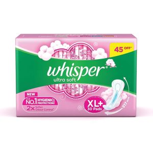 Whisper Ultra Soft XL Plus Sanitary Pads, Pack of 15 count