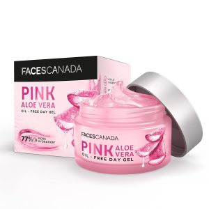 FACESCANADA Pink Aloe Vera Oil-Free Day Gel, 50g | 1.5% Hyaluronic Acid