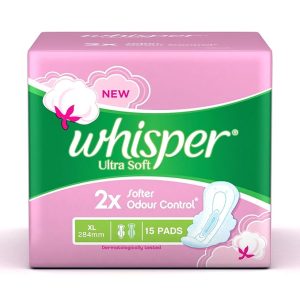 Whisper Ultra Soft Sanitary Pads Xl (Pack of 15)
