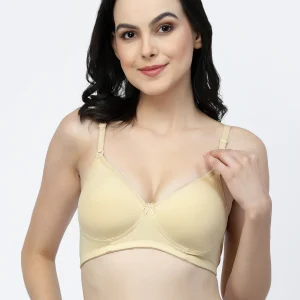 Floret Convertible Cotton T-Shirt Bra | Lightly Padded | Medium Coverage | Seamless - F20560 Skin