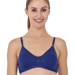 Floret Katrina Versatile Cotton-Blend T-Shirt Bra | Non-Wired | Non-Padded | Medium Coverage Blue
