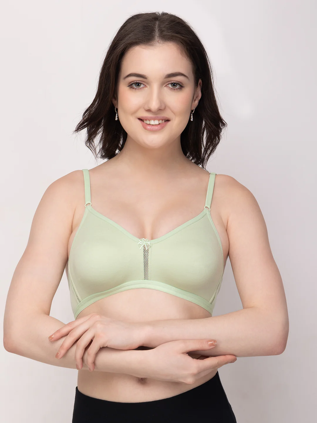 Floret Katrina Versatile Cotton-Blend T-Shirt Bra | Non-Wired | Non-Padded | Medium Coverage Mint Green
