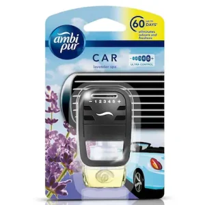 Ambi Pur Car Lavender Spa Car Freshener Starter Diffuser Kit and Perfume Bottle 7.5 ml