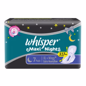 Whisper Maxi Nights Xl 7s Sanitary Pads for Women (7 pads)