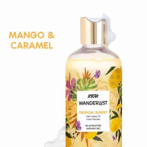 Nykaa Wanderlust Tropical Sunset Fruity Fresh Perfume Body Wash with Mango & Caramel for Exfoliation & Hydrated Skin 300ml