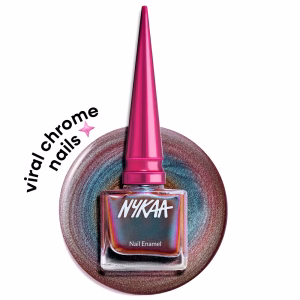 Nykaa Stardust Holographic Long Lasting Chrome Nail Polish - Crimson Dust 512