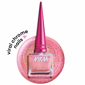 Nykaa Stardust Holographic Long Lasting Chrome Nail Polish - Coral Nebula 514