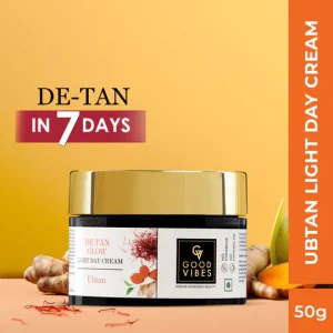 Good Vibes Ubtan De-Tan Glow Light Day Cream with Power of Serum