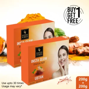 Good Vibes Ubtan Insta Glow Facial Kit - BUY 1 GET 1 (400g)