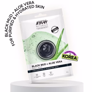 Nykaa Black Mud + Aloe Vera Sheet Mask For Purified Skin-Formulated In Korea - For All Skin Types