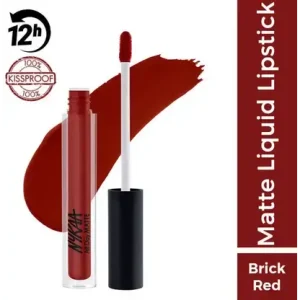 NYKAA All Day Matte liquid lipstick Dance Diva 2.1ml  (Brick Red, 2.1 ml)