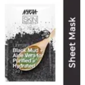 NYKAA Exotic Indulgence Black Mud + Aloe Vera Sheet Mask For Purified & Hydrated Skin  (20 ml)