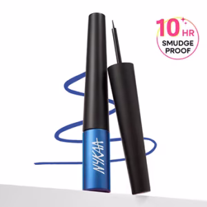 Nykaa GLAMOReyes Waterproof & Smudgeproof Coloured Liquid Eyeliner - Blue - Chaotic Calypso