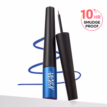 Nykaa GLAMOReyes Waterproof & Smudgeproof Coloured Liquid Eyeliner - Blue - Chaotic Calypso