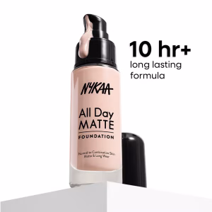 Nykaa All Day Matte Long Wear Liquid Foundation For Normal To Combination Skin - Petal 04