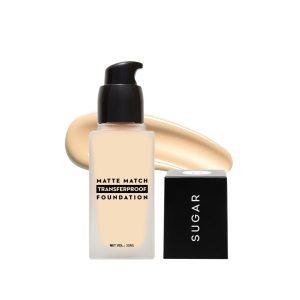 SUGAR Cosmetics Full Matte Match Transferproof Foundation Lotion | Upto 24 Hr Wear | Waterproof | Suits All Skin Types | 30Ml (32 Cortado)