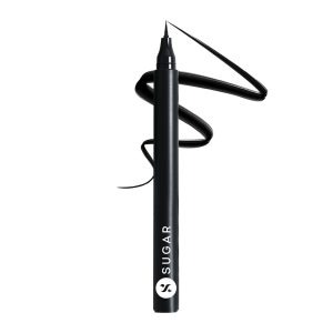 SUGAR Cosmetics Wingman Waterproof Matte Finish Microliner | Liquid Eyeliner | Flexi-Tip Applicator | Pen Eyeliner | Lasts Upto 12 Hrs | Smudgeproof & Transferproof | 1.6ml - 01 I'Ll Be Black