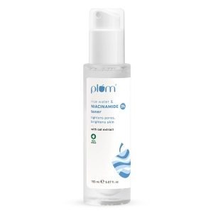 Plum 3% Niacinamide & Rice Water Face Toner | Alcohol-Free Toner for Oily Acne Prone Dry Combination Skin | Pore Tightening & Glowing Skin |Fades Blemishes, Brightens & Smoothens | Women & Men | 150ml