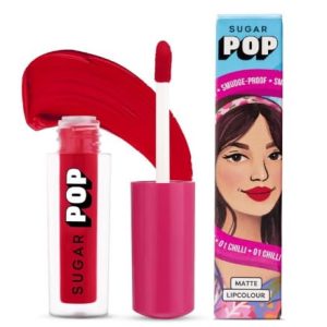 SUGAR POP Matte Lipcolour Cherry Red Shade 01 Chilli, 1.6 ml