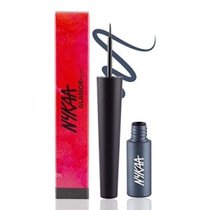 Nykaa GLAMOReyes Waterproof & Smudgeproof Coloured Liquid Eyeliner - Stormy Sky (Deep Blue)