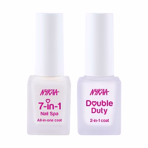 Nykaa Cosmetics Nail Care Kit -7-in-1 Nail Spa + Double Duty 2-in-1 - Top & Base Coat