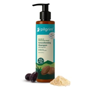 Pilgrim Patua & Keratin Hair SMOOTHENING SHAMPOO for Dry & Frizzy hair | Paraben free shampoo for Women & Men | Hair Smoothening & healthy scalp | 200 ml