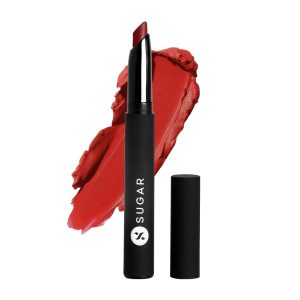 SUGAR Cosmetics Matte Attack Transferproof Lipstick - 02 Red Zeppelin (Chilli Red), Red, 2 g Moisturiser, Long Lasting, Matte Finish