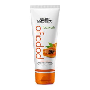KEYA SETH AROMATHERAPY Papaya Facewash, Papaya Extract & Vit E Enriched Mild Foaming SLS Free Gentle Cleanser, Brightening & Anti Blemish 100ml