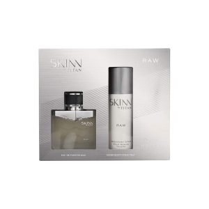 Skinn by Titan | Raw EDP & Deo Gift Pack for Men (50ml + 75ml) | Perfume For Man| Gift Set For Men |Long Lasting Fragrances | Fresh, Woody, Spicy