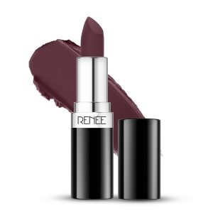 RENEE Stunner Matte Lipstick - Merlot Mystery 4gm - Intense Color Pay Off, Full Coverage Long Lasting Weightless Velvety Formula With One Swipe Application - Enriched With Vitamin E & Hyaluronic Acid